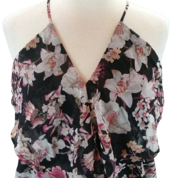 Romeo and Juliet Couture Womens Floral Print Draped Cascade Front Dress size M - Picture 2 of 11